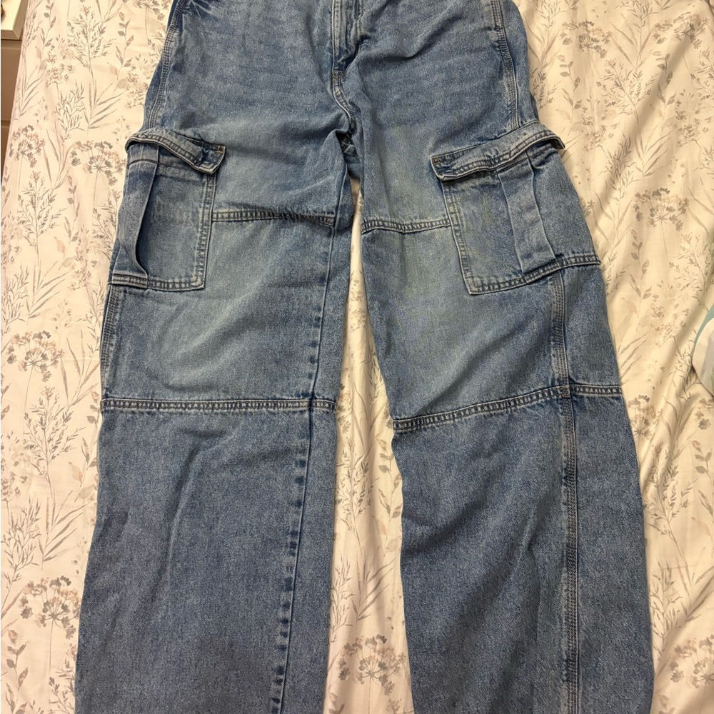 Garage Light Blue Straight Leg Cargo Pants Women’s